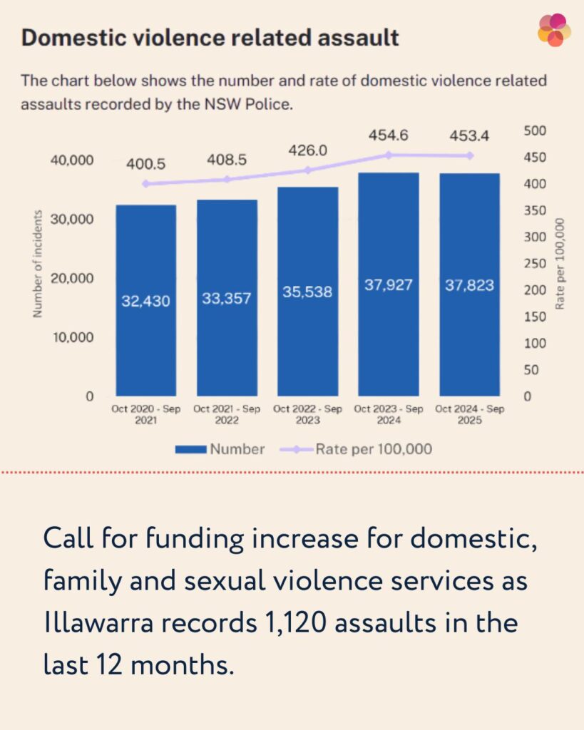 Call to strengthen domestic, family and sexual violence services as Illawarra records 1,120 assaults